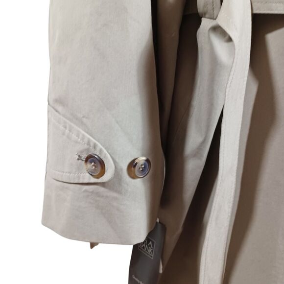 NWT Jos A Bank $350 Tan Trench Coat 44R Removable Plaid Wool Liner Belted Long - Picture 9 of 12